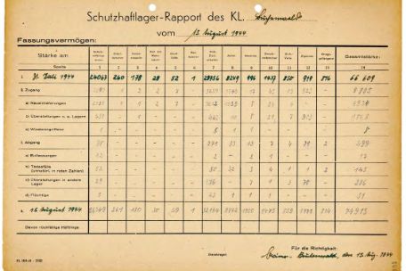 Einsicht in die Akte des Schutzlager-Rapports